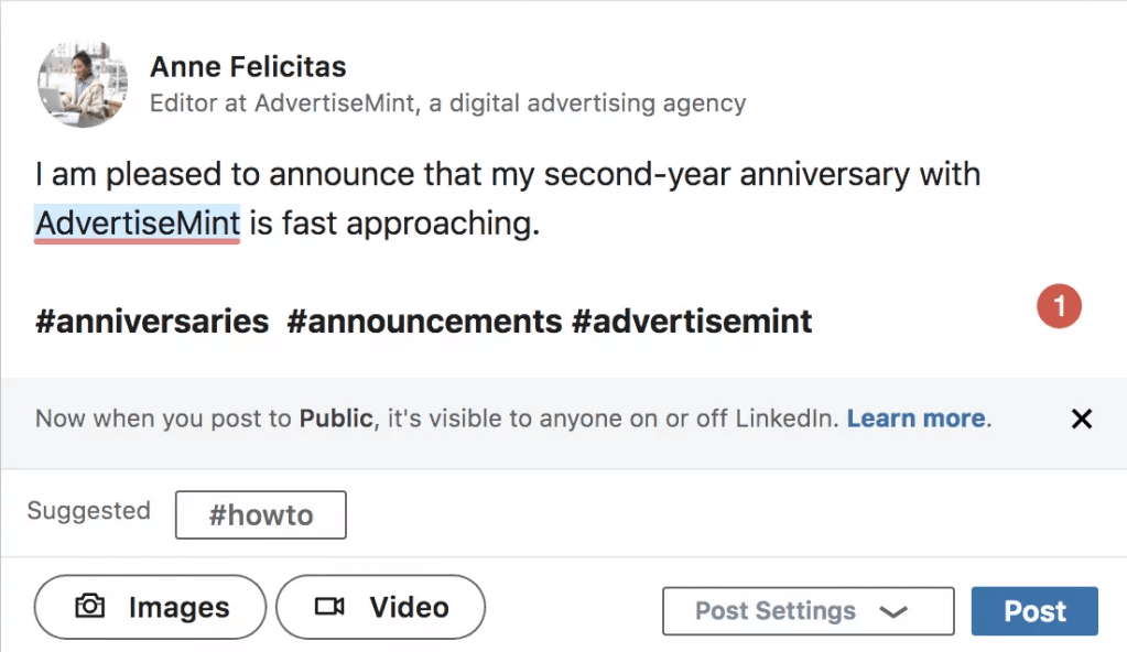 hashtags do linkedin