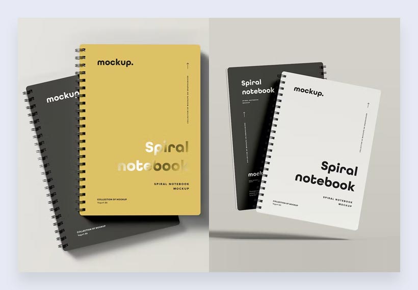 Maquetas de cuadernos de espiral
