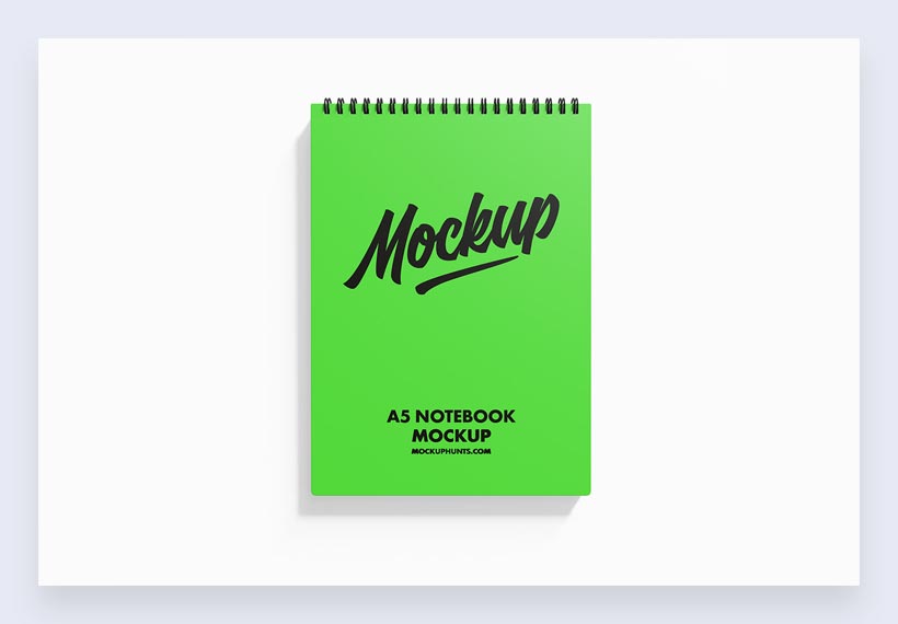 Maqueta de cuaderno de tapa A5 gratis