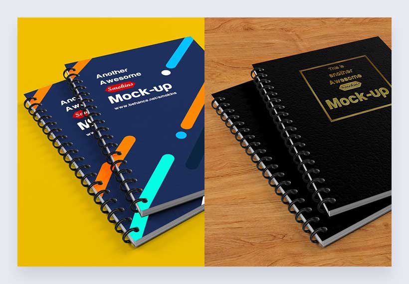 Maqueta de cuaderno de espiral gratis