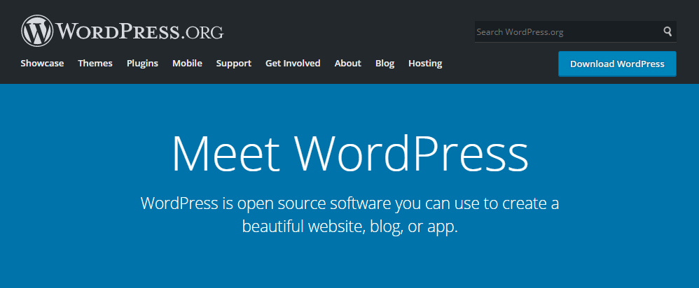 wordpress.org homepage