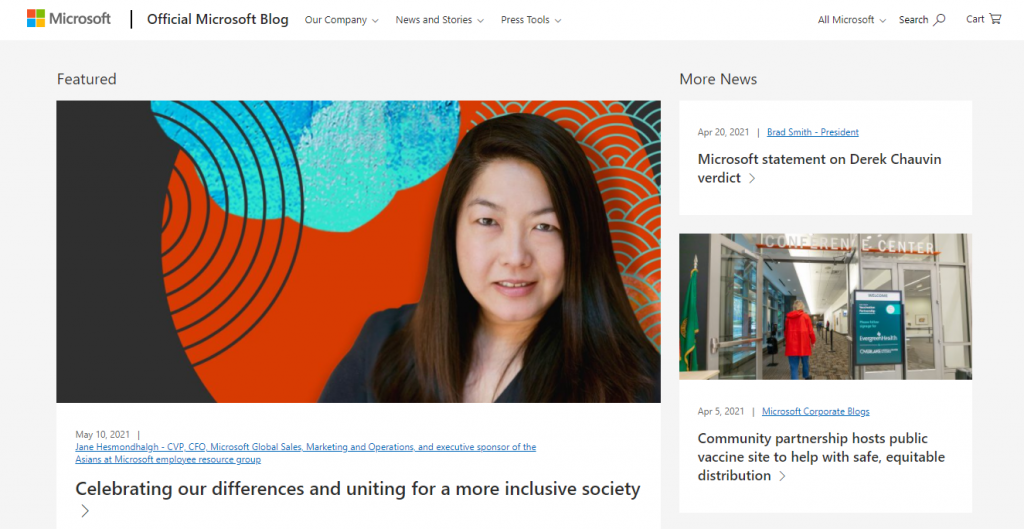 Official microsoft blog powered by wordpress