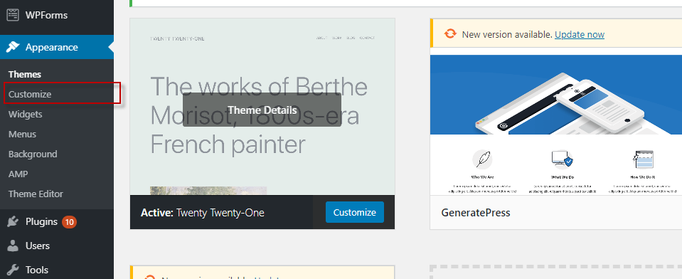 customize wordpress theme
