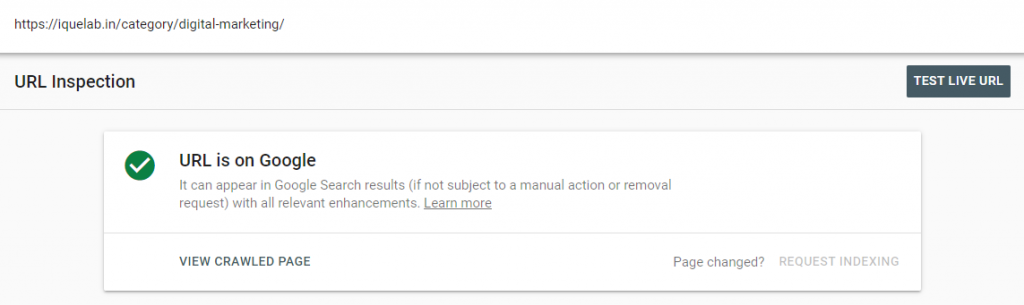 Indexing Request