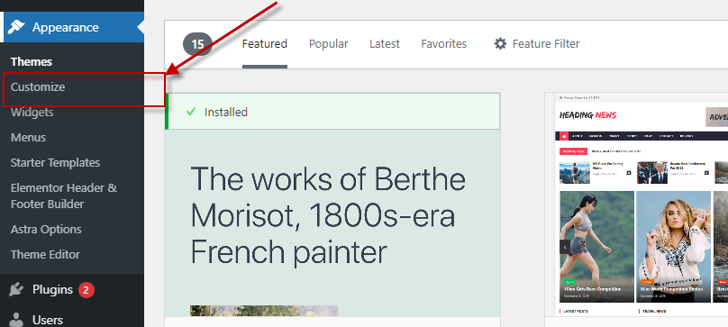 how to customize wordpress theme