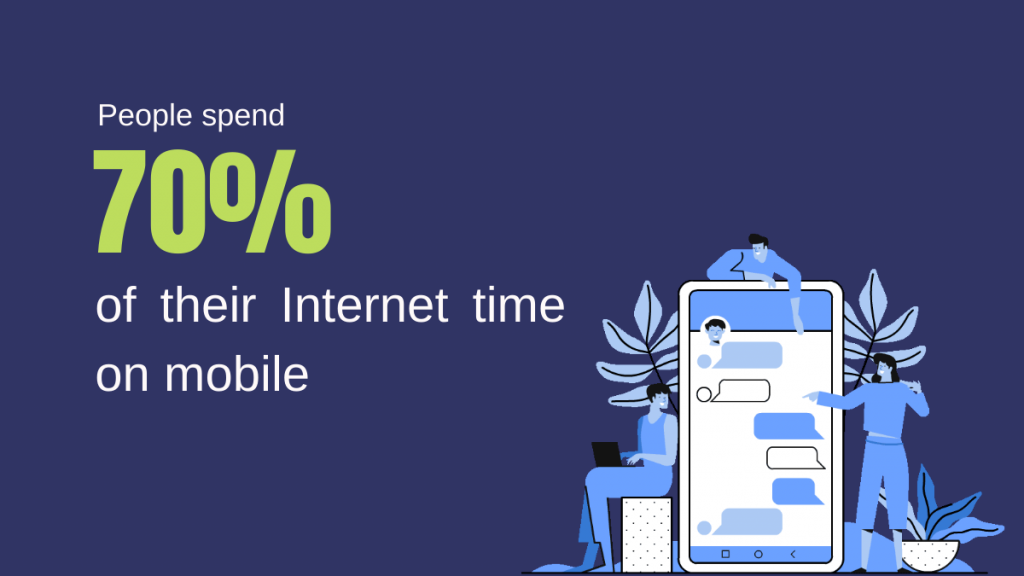 Mobil SEO'ya Giriş 2 People spend 70% of their Internet time on mobile