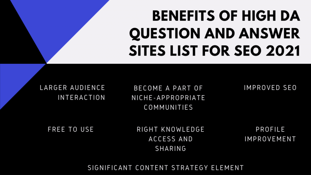 高 DA Q&A Web サイト リスト 2021 2 BENEFITS OF HIGH DA QUESTION AND ANSWER SITES LIST FOR SEO 2021