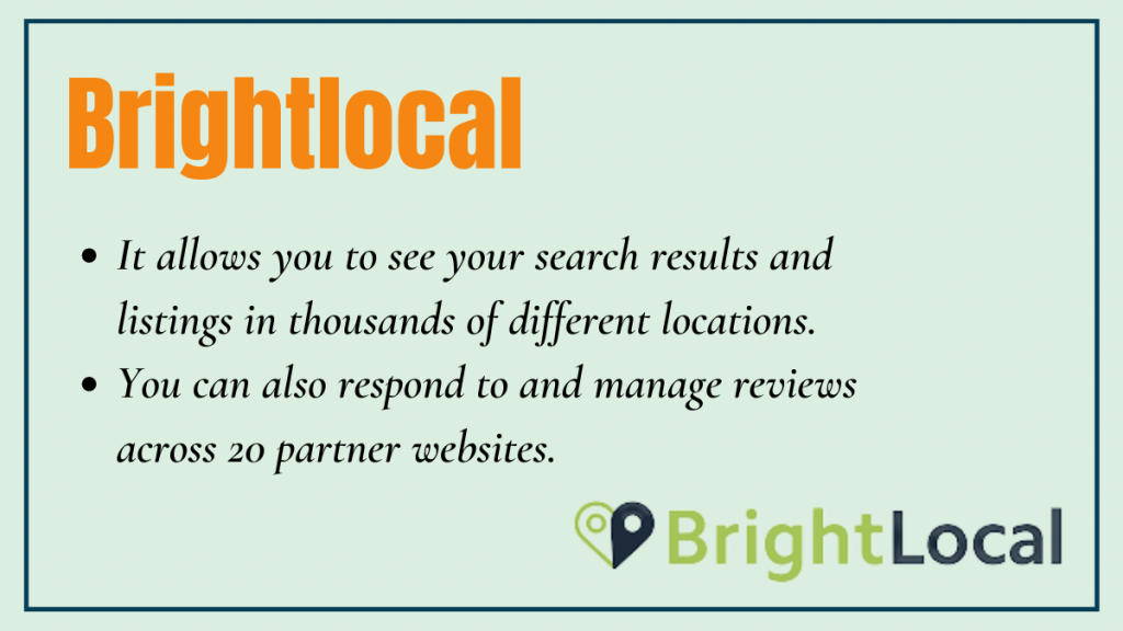 Brightlocal - local seo tool