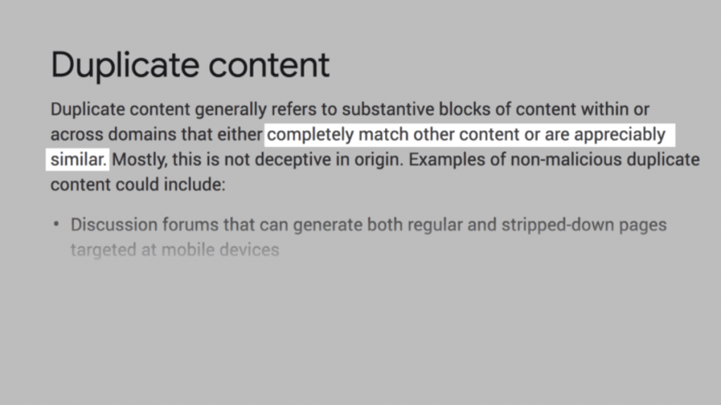 Google - duplicate content