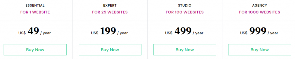 Wix vs Elementor: Pembuat Situs Web 3 elementor pricing