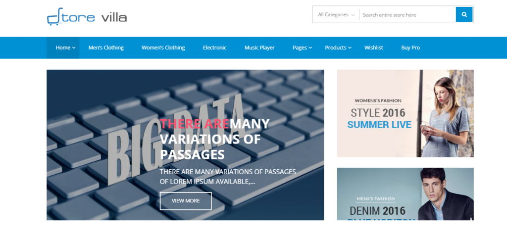StoreVilla – WordPress Theme for anykind of webshop