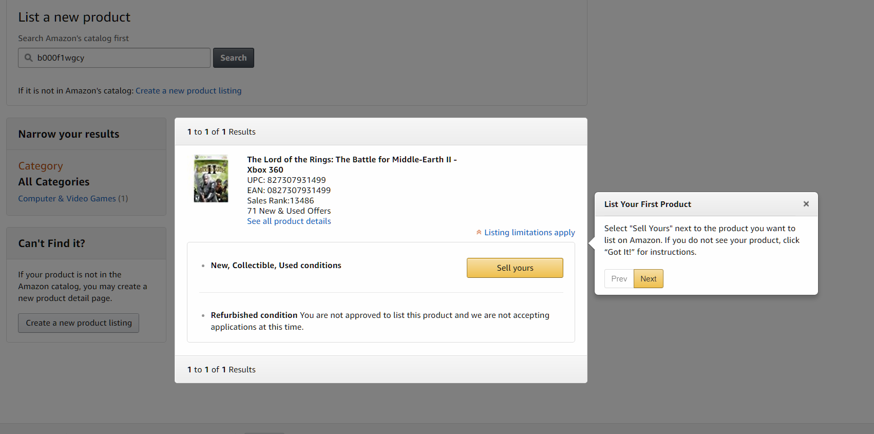 dodaj listę produktów Amazon