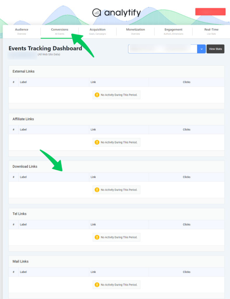 Analisar relatório de acompanhamento de eventos