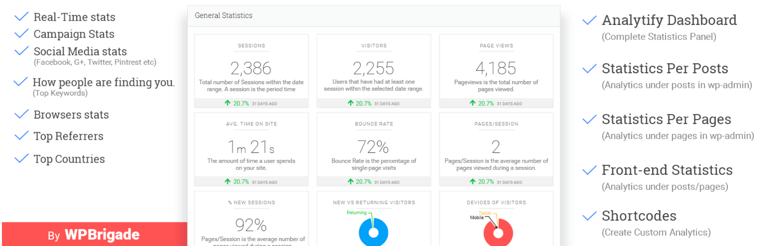 Analytify による WordPress 用 Google アナリティクス ダッシュボード プラグイン