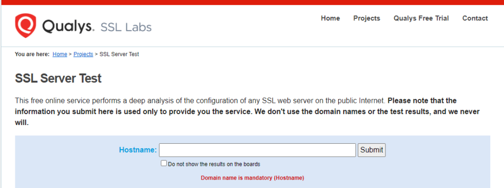 Qualys SSL サーバーテスト