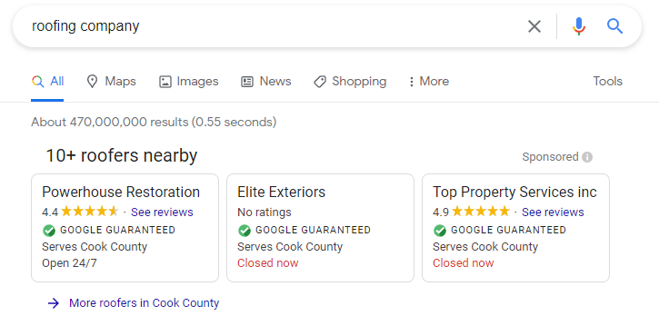 Google рекламирует локальный поиск