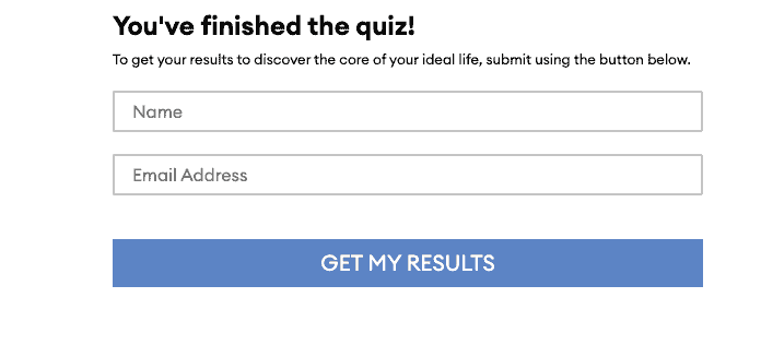 リード生成のためのクイズ - 06 lead capture form for quiz