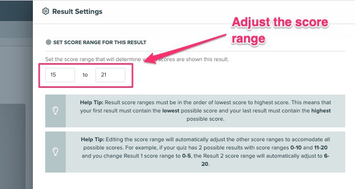 リード ジェネレーション クイズ - 11 adjusting the scre range in Interact quiz maker