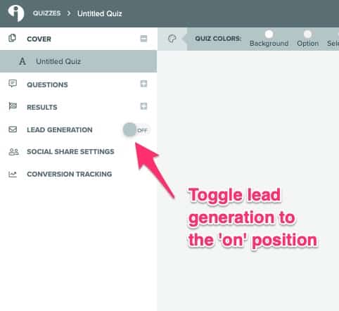 リード ジェネレーション クイズ - 14 turn on lead generation in Interact quiz maker