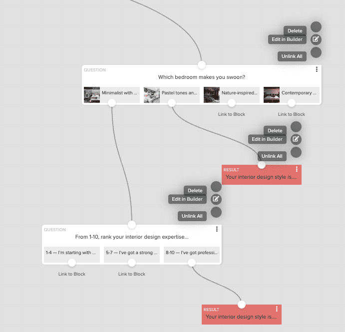 铅测验替代品 - 02 visual branching logic builder in Interact quiz