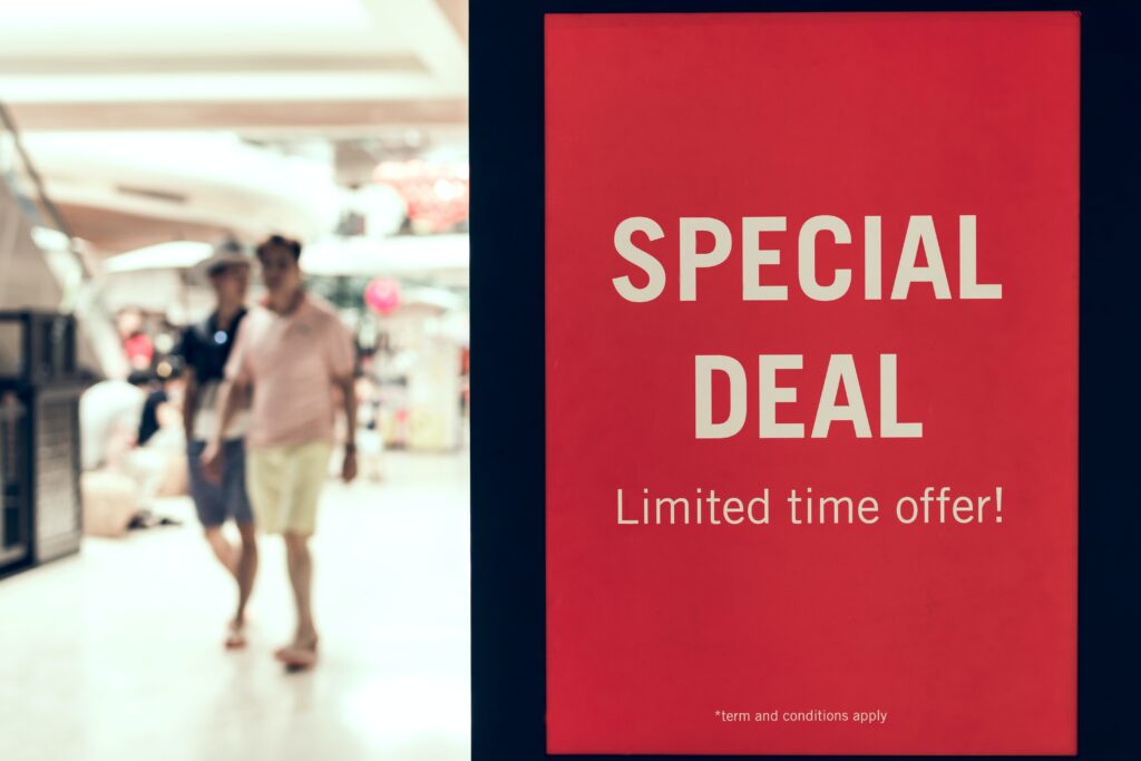 Oferta especial e promoções