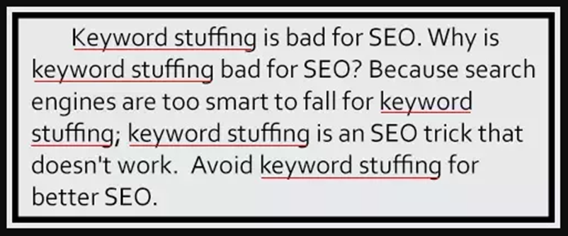 Наполнение Kexword плохо для SEO
