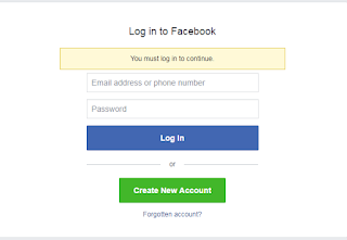 Facebook page login