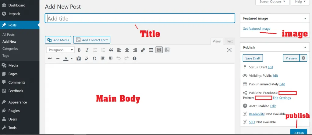 WordPressブログを始めるには? 8 how to create a post