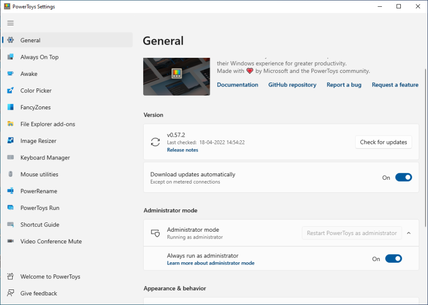 utilitas windows: dasbor powertoys