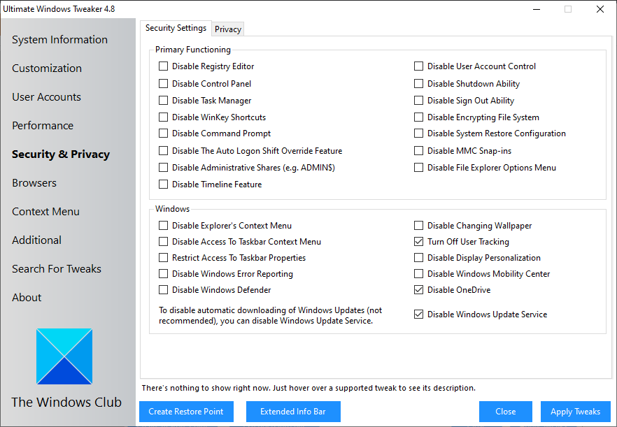 tweaker windows pamungkas untuk pengguna daya windows