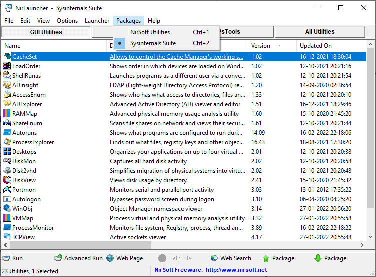 utilitas windows: integrasi nirsoft dengan sysinternals
