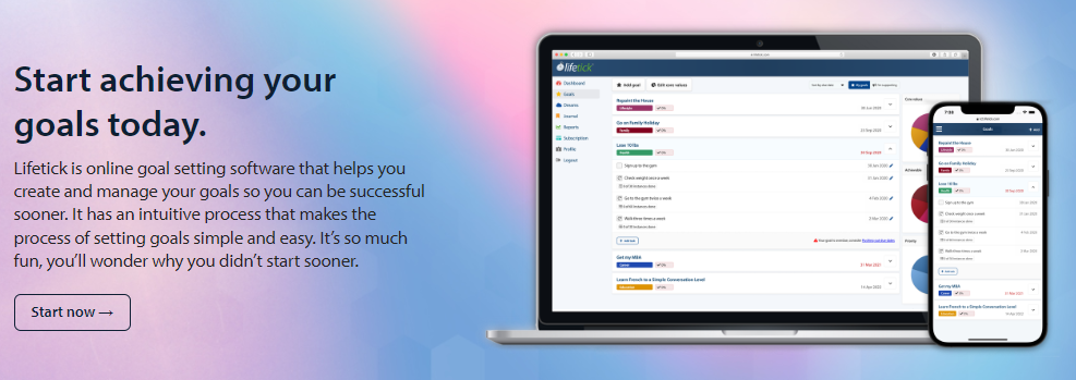 lifetick: aplicativo para atingir metas SMART exemplos para o trabalho