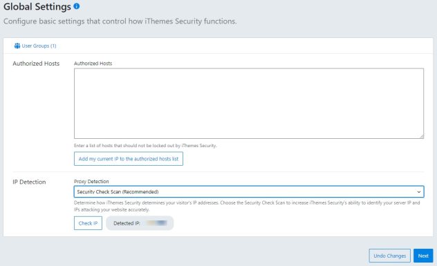 iThemes Security Pro : paramètres globaux