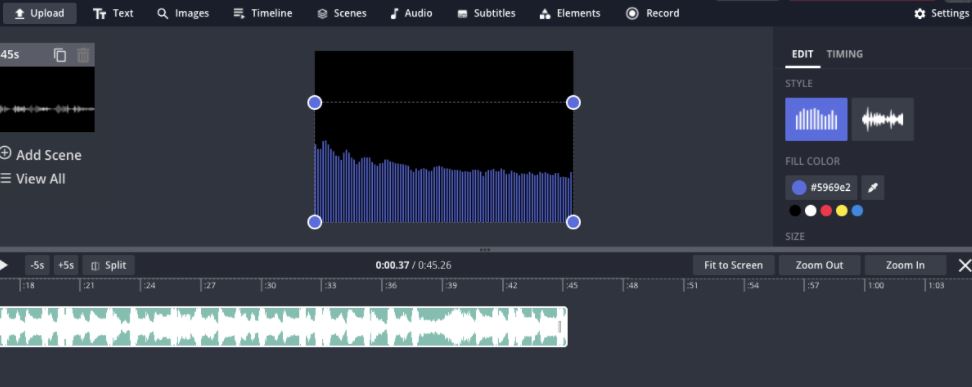 herramienta de audio kapwing