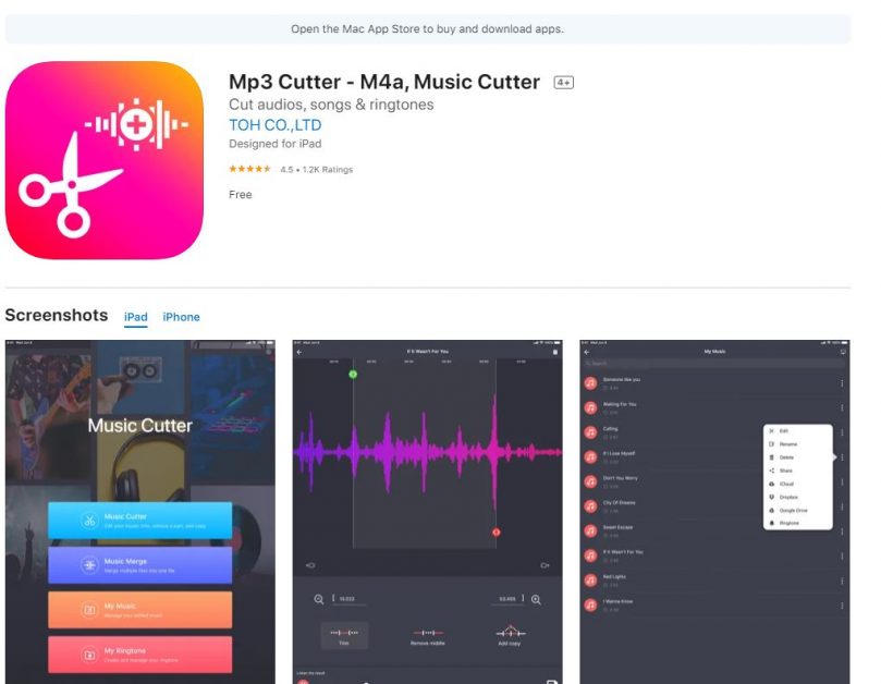 Cortador de Mp3 de la App Store