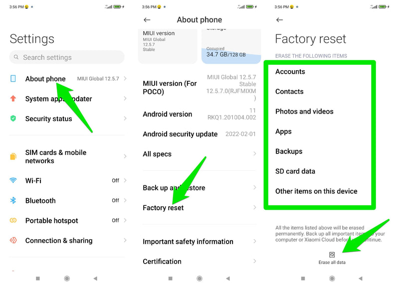 โทรศัพท์ Android รีเซ็ตเป็นค่าเริ่มต้นจากโรงงาน