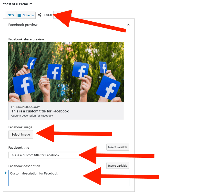 Cómo personalizar el título y la imagen de Facebook desde el sitio web