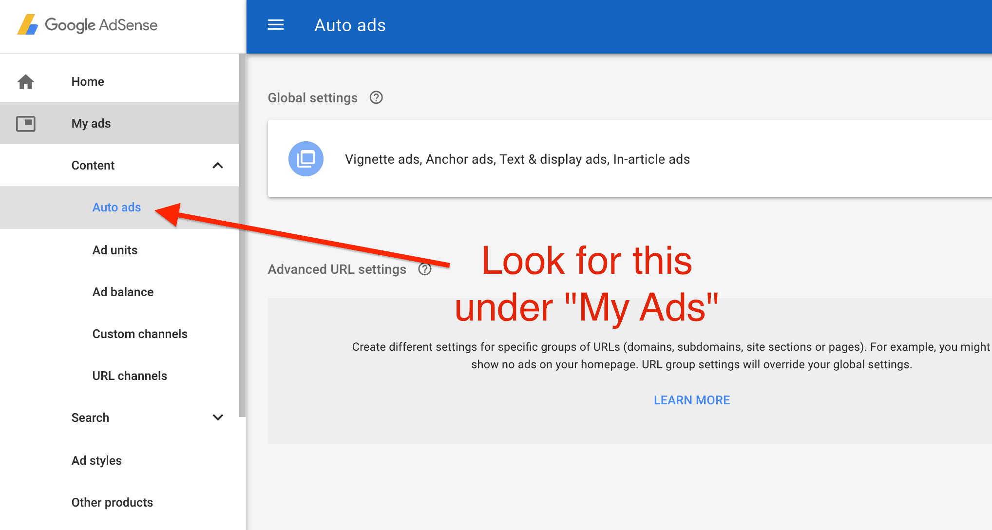 Active la captura de pantalla de los anuncios automáticos de AdSense