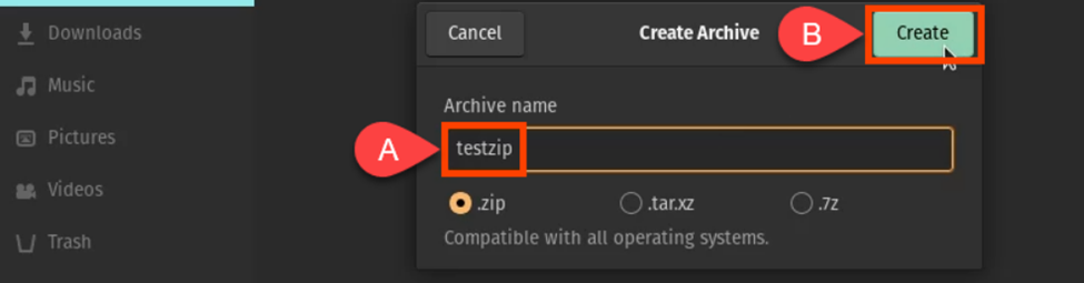 Zip unter Linux