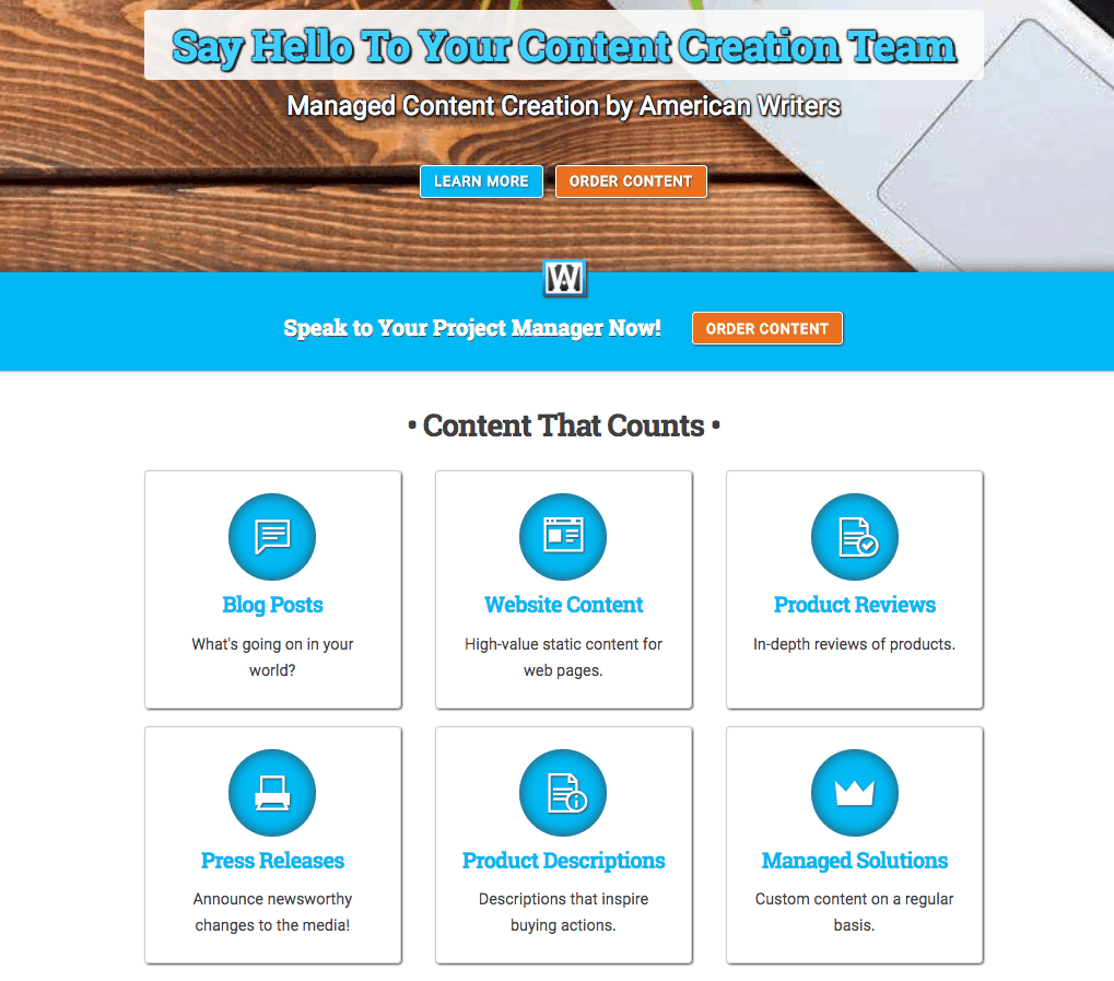 Servicio de contenido de WordAgents