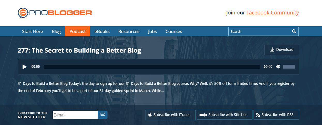 Podcast de ProBlogger con Darren Rowse