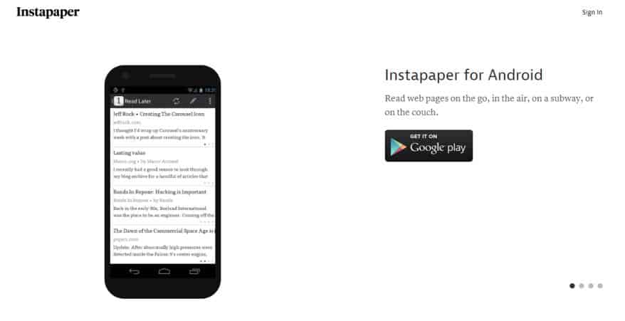 Instapaper 應用程序