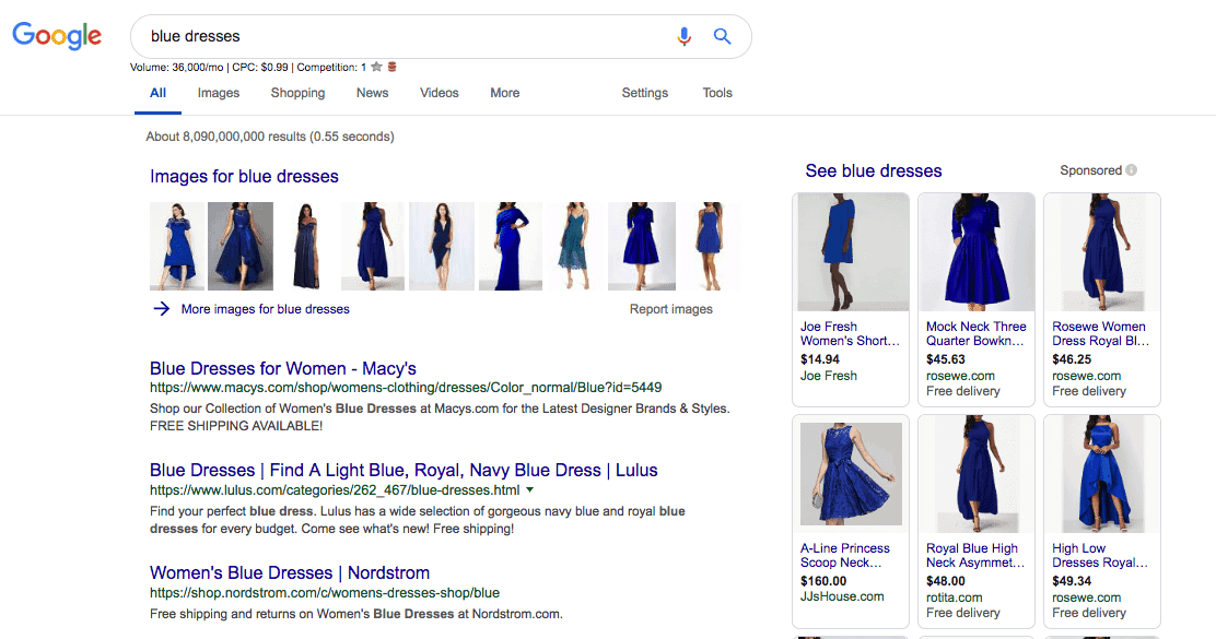 Resim sonuçlarıyla Google araması