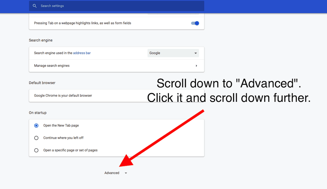 Chrome'da gelişmiş ayarlar