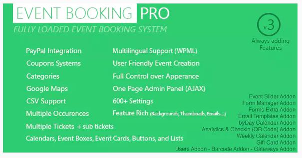 Плагин Event Booking Pro