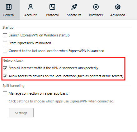 anahtarı expressvpn'yi öldür