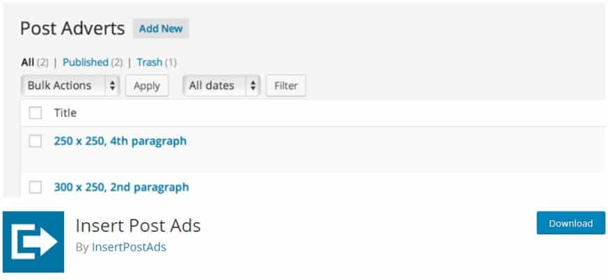 Reklam Yönetimi için Post Ads Ücretsiz WordPress Eklentisi Ekleyin