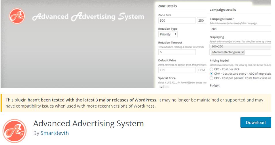 Reklam Yönetimi için Gelişmiş Reklamcılık Sistemi Ücretsiz Eklentisi