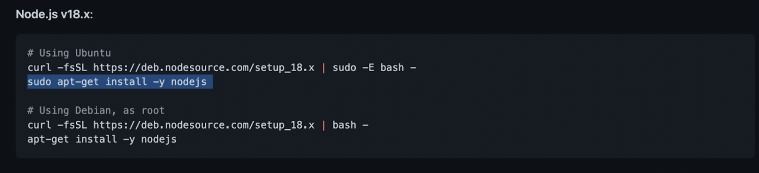 コードの 2 行目を github からコピーします