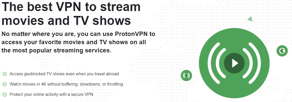 protonvpn：流媒體平台的最佳 vpn